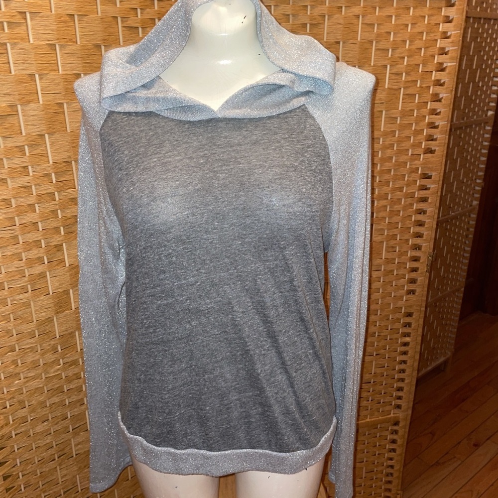 Crush Silver Metallic Hoodie Sweater